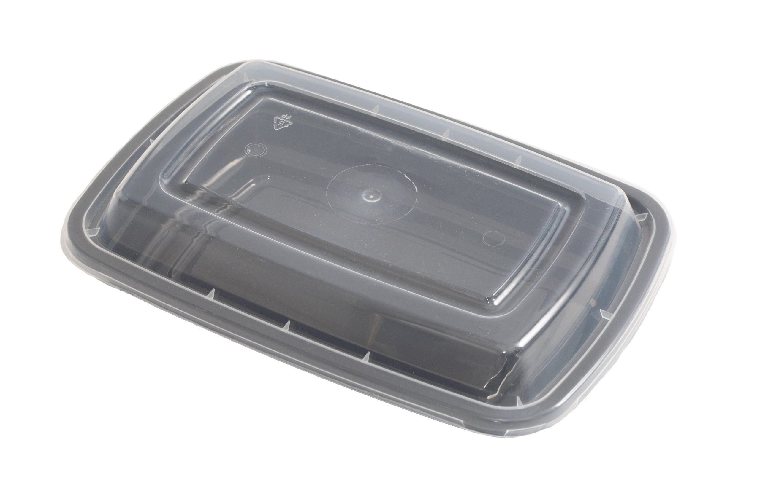 33oz 3-Compartment Black Container (150 pcs) - Eatery Outlet